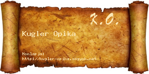 Kugler Opika névjegykártya